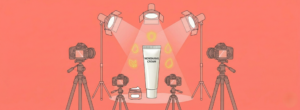 연한 핑크색 배경 중앙에 'NONGNANG CREAM'이라고 영문으로 적힌 메디리턴 농낭크림 튜브가 스포트라이트를 받으며 서 있습니다.
