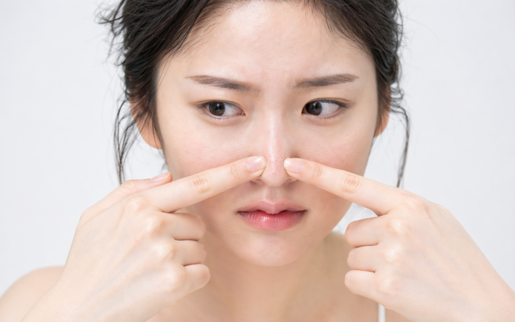 손으로 블랙헤드 짜는 잘못된 모공피지제거 방법