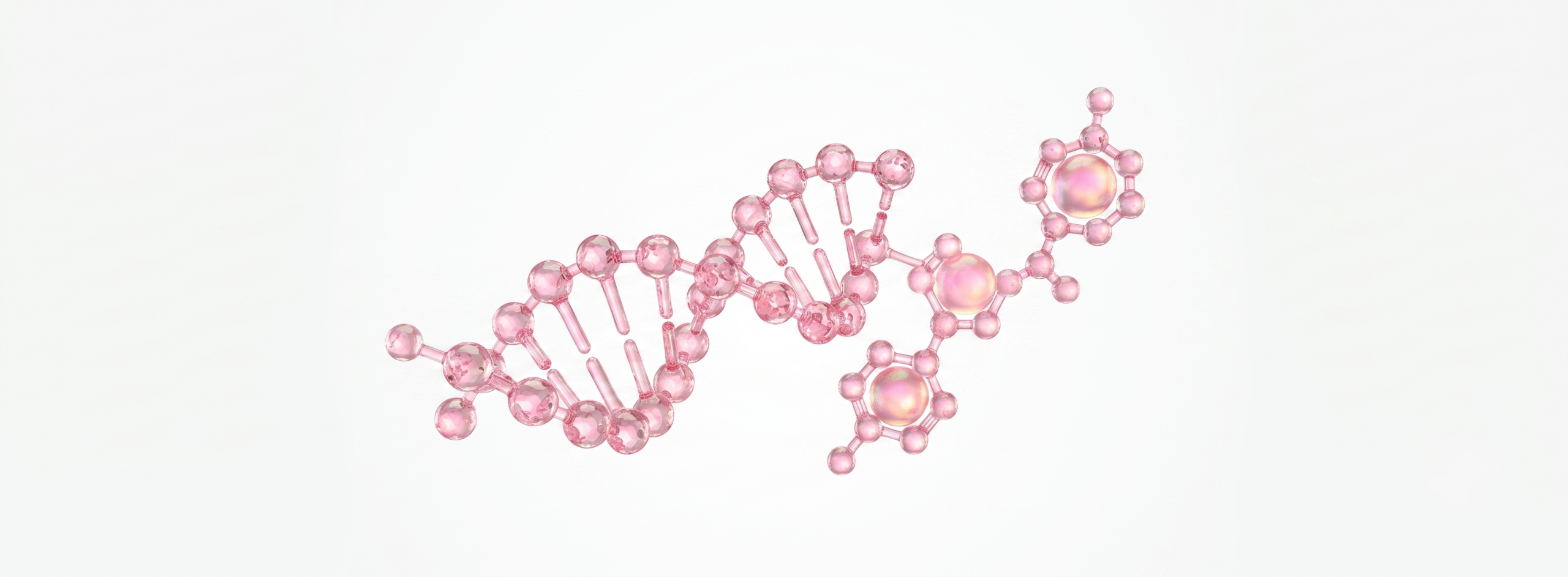 PDRN 효능, 성분 DNA 이중나선 분자 구조 3D 이미지 — 연어 DNA 추출 피부 재생 성분 PDRN 효능 시각화